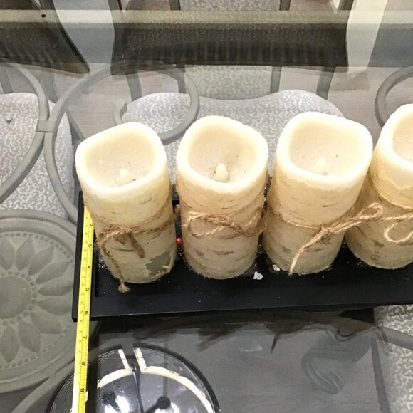 DECORATIVE TRAY HOLDER WITH 4 CANDLES BATTERY OPERATED (BATTERIES NOT INCLUDED) - Picture 4 of 6